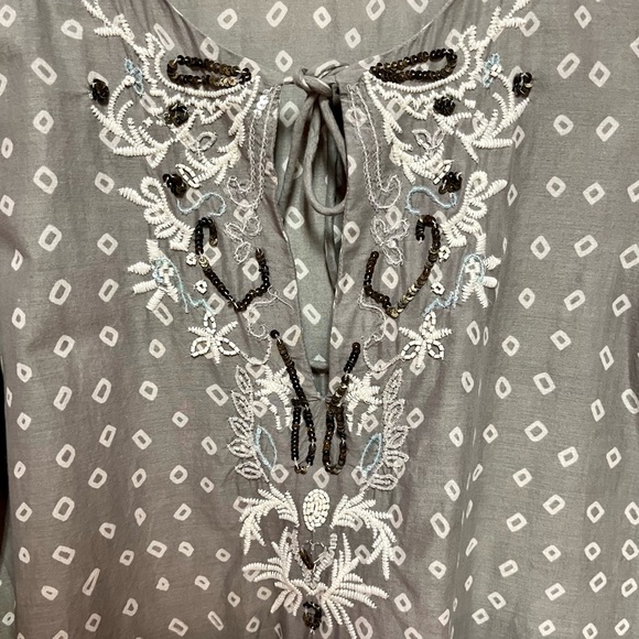 Antonio Melani Embroidered Ombré Tunic Dress/Swim Cover Cotton Size Small - Picture 13 of 14